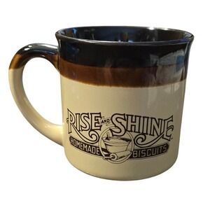Vintage 1984 Hardee's Rise and Shine Homemade Biscuits Coffee Mug Brown Cream